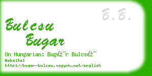 bulcsu bugar business card
